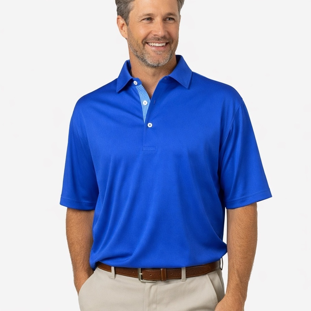 Donald Ross Blue Performance Golf Polo Men’s Large | Country Club Athletic Shirt